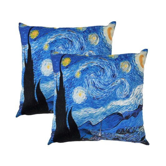 Velvet Printed Throw Pillow Covers - Starry Night