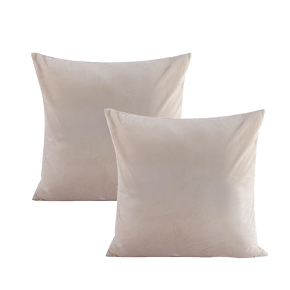 Velvet Throw Pillow Covers - Ivory