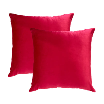 Velvet Throw Pillow Covers - Red