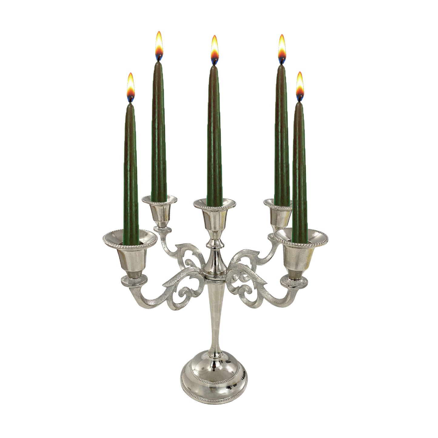 5 Arm Silver Metal Candelabra Candle Holders for Home Decoration Centerpiece & Gifts