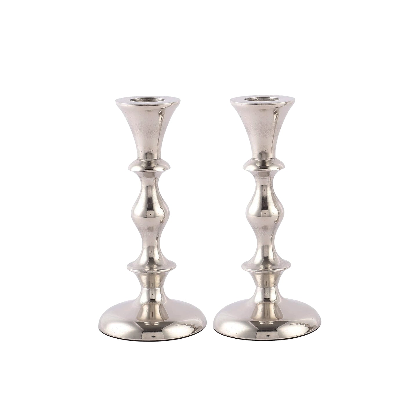 Medium Candle Holder Set of 2 - Silver