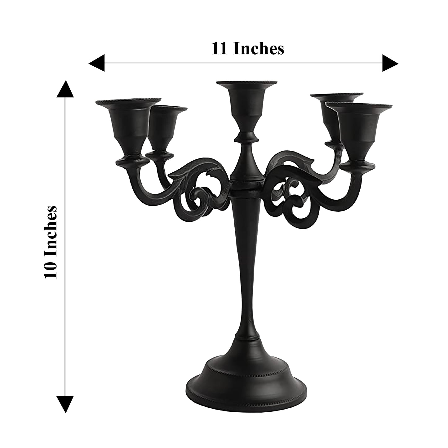 5 Arm Black Metal Candelabra Candle Holders for Home Decoration Centerpiece & Gifts