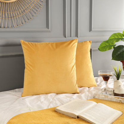 Velvet Throw Pillow Covers - Yellow