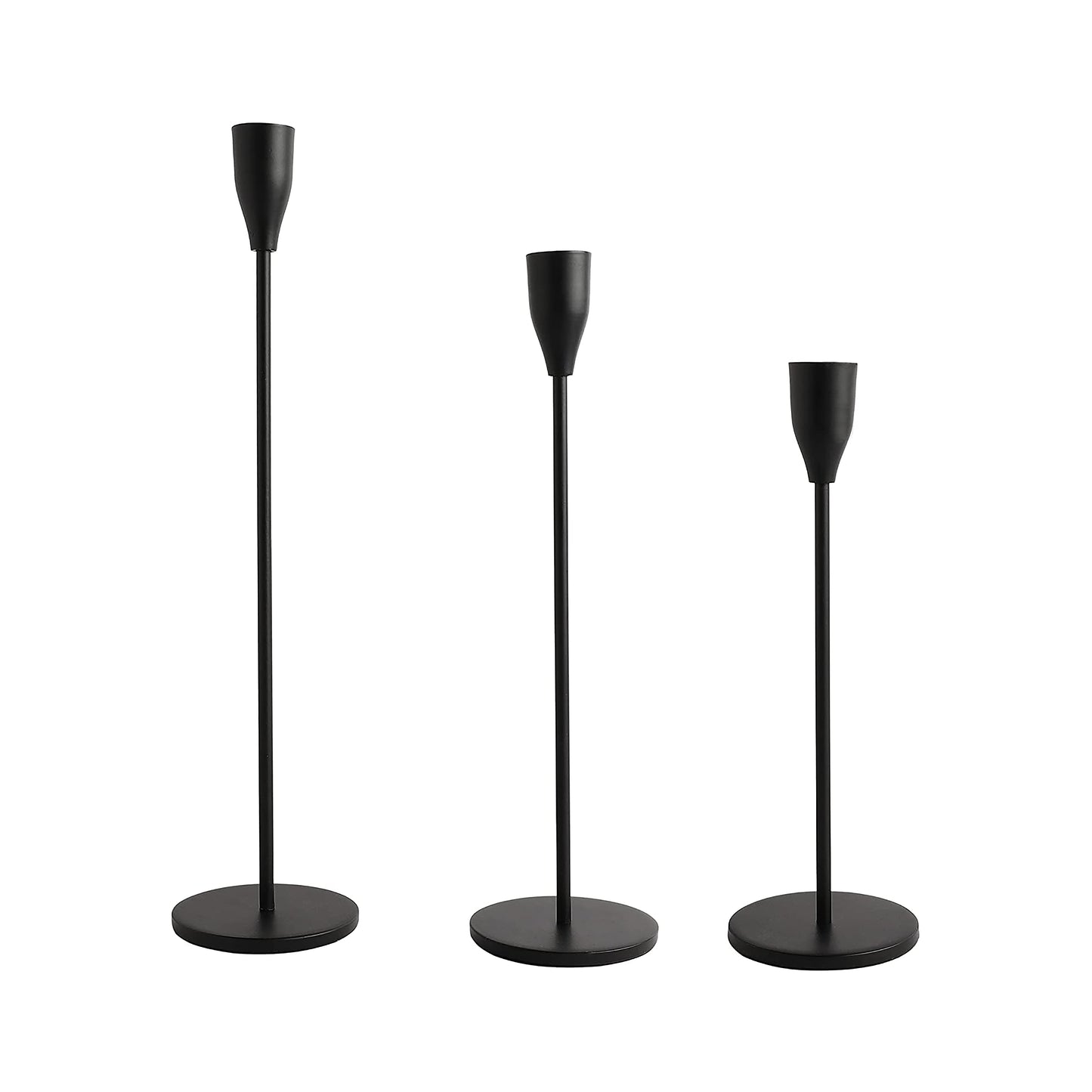 Best Quality Black Matte Set of 3 Candlestick Holders.