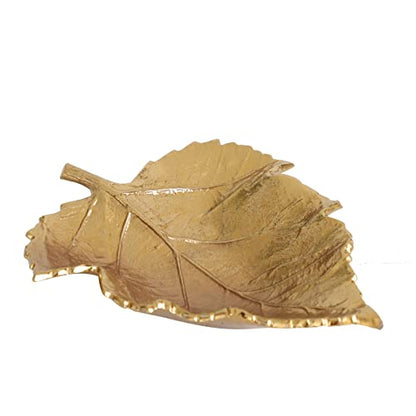 Rely+ Gold Decorative Tray, Leaf Jewelry Tray, Gift for Women