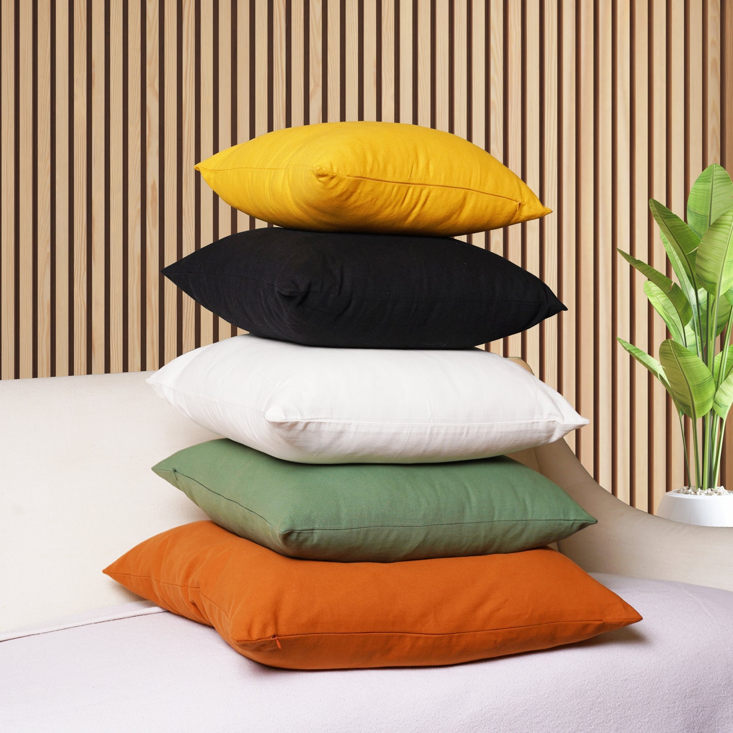 Decor your home with the high quality Rust Cotton Throw Pillow Covers by Rely+