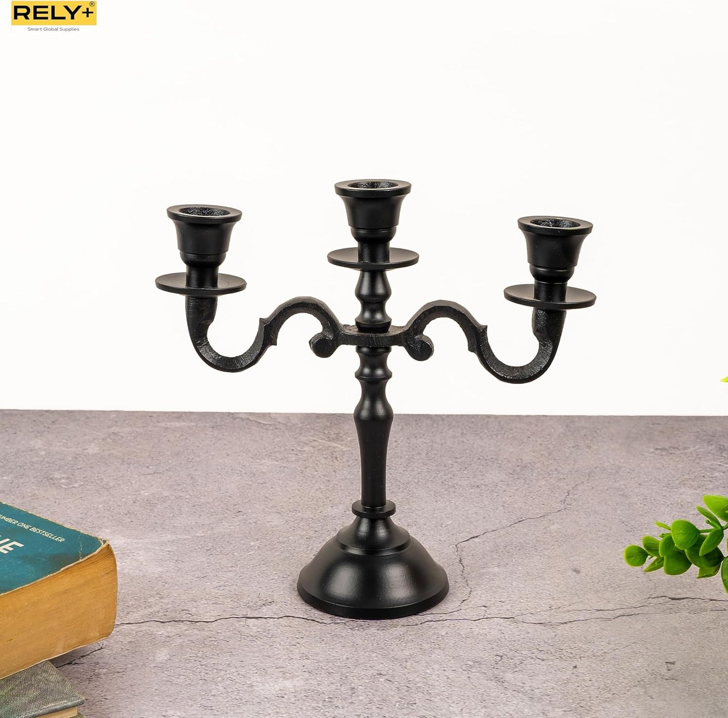 Festive Home Decor with Black Matte Baby Candelabra by Rely+ - Ideal for Christmas and Celebrations