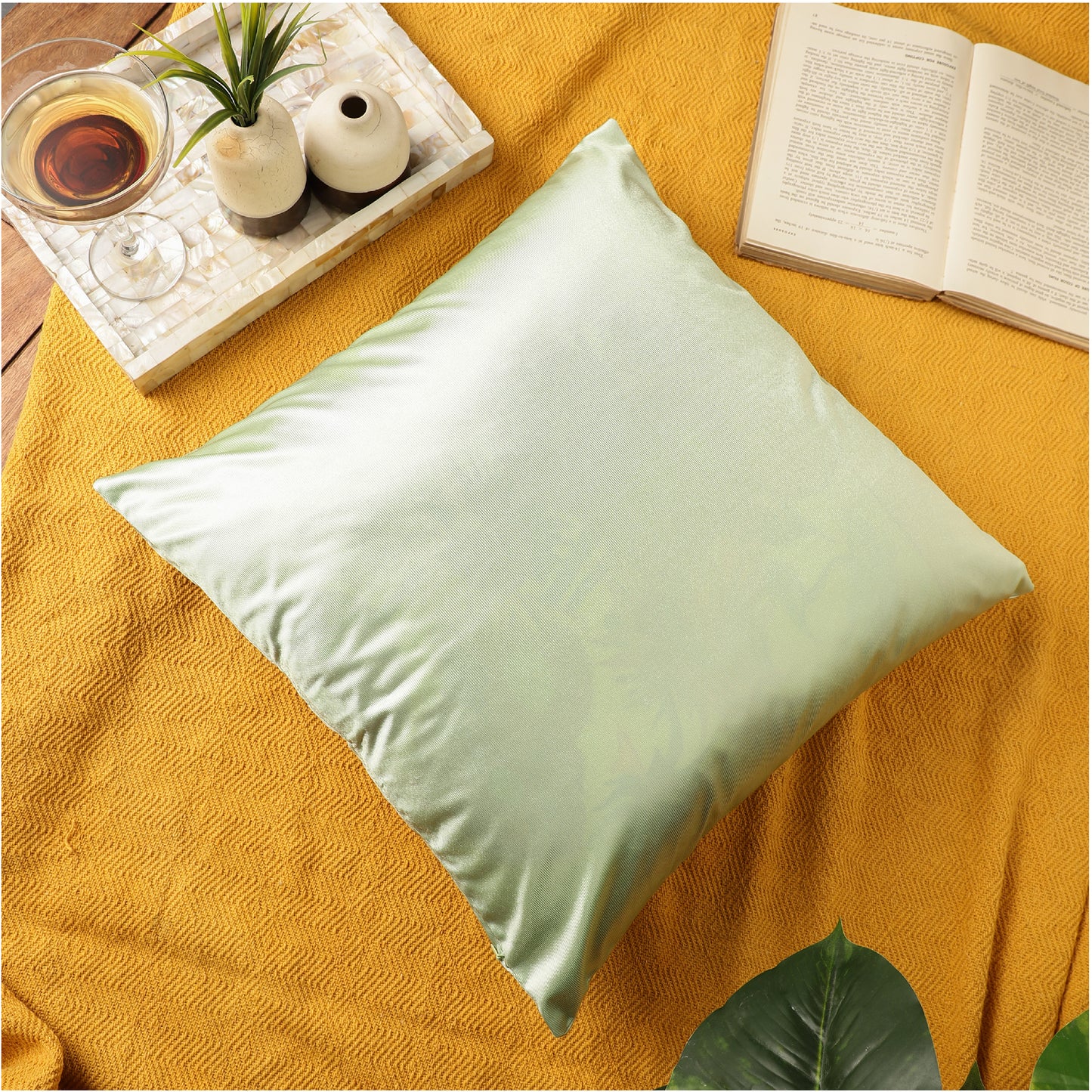 Polyester Throw Pillow Covers - Light Green