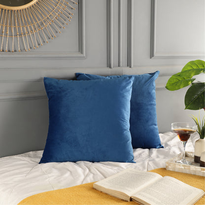 Velvet Throw Pillow Covers - Blue