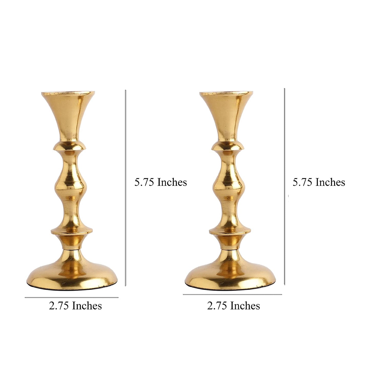 Best Quality Medium Candle Holder  in USA Set of 2 - Gold.