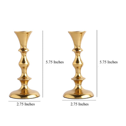 Medium Candle Holder Set of 2 - Gold