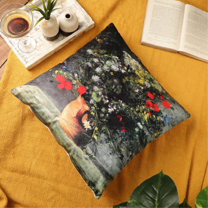 Velvet Printed Throw Pillow Covers - Flower in Vase