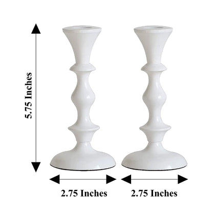 Medium Candle Holder Set of 2 - White