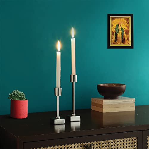 High Quality Silver Candle Holders -Set of 2 Candlestick.