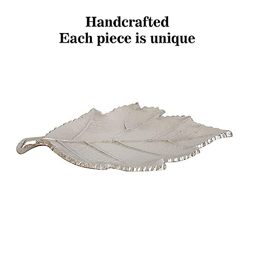 Rely+ Silver Decorative Tray, Leaf Jewelry Tray, Gift for Women, Small