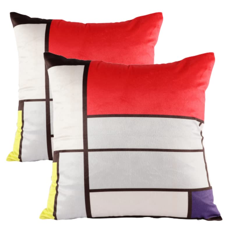 Rely+ Piet Mondrian 18x18 Throw Pillow Covers Set of 2