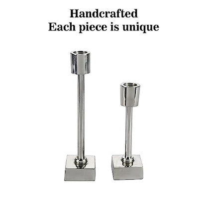 High Quality Silver Candle Holders -Set of 2 Candlestick.