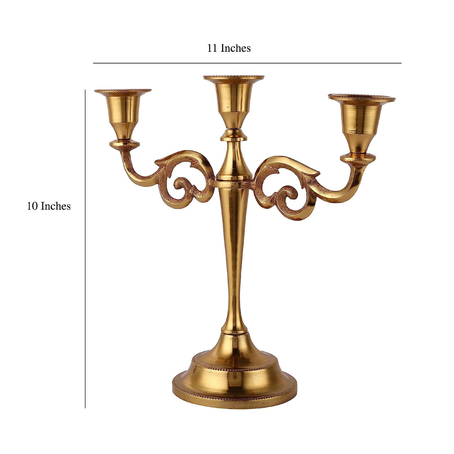 3 Arm Gold Metal Candelabra Candle Holders Home Decoration Centerpiece