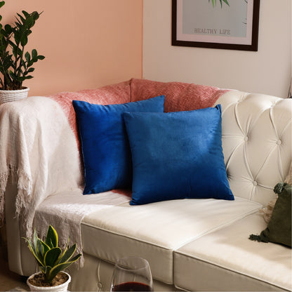 Velvet Throw Pillow Covers - Blue