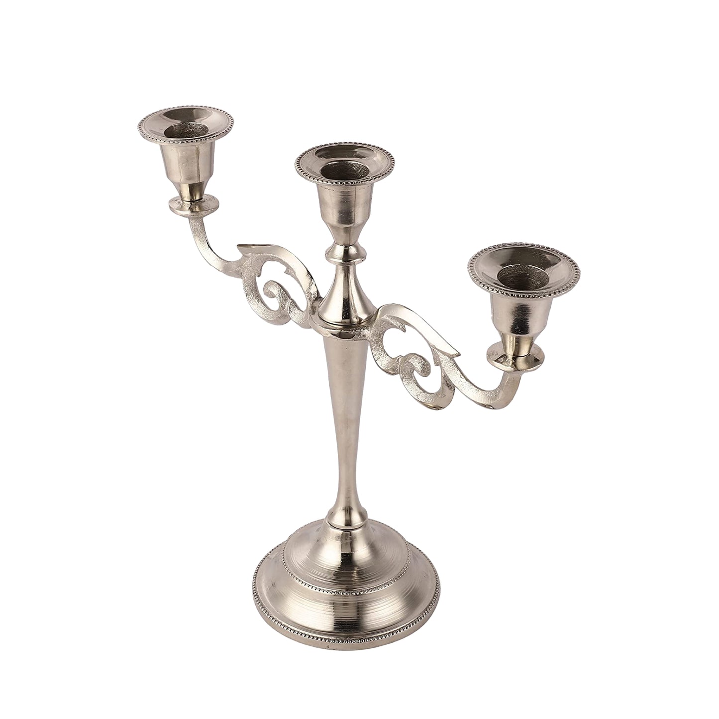 3 Arm Silver Metal Candelabra Candle Holders Festivals Home Decoration & Gifts