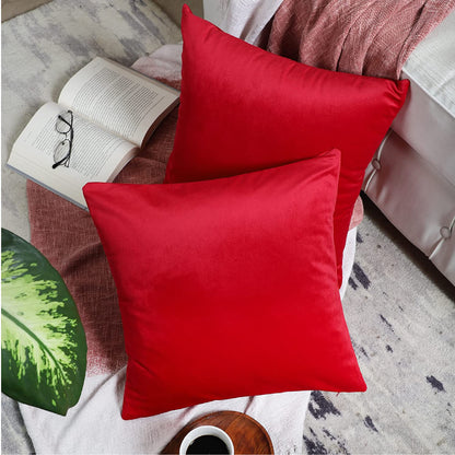 Velvet Throw Pillow Covers - Red