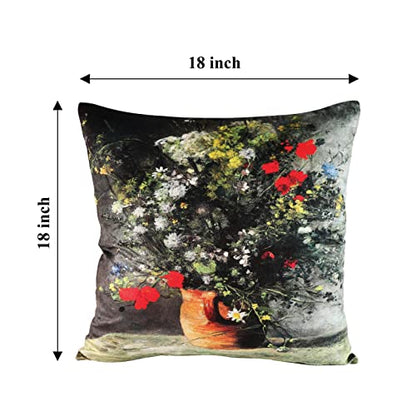 Rely+ Pierre Auguste Renoir Flower in a Vase Classic Arts Throw Pillow Case 18× 18 | Set of 2