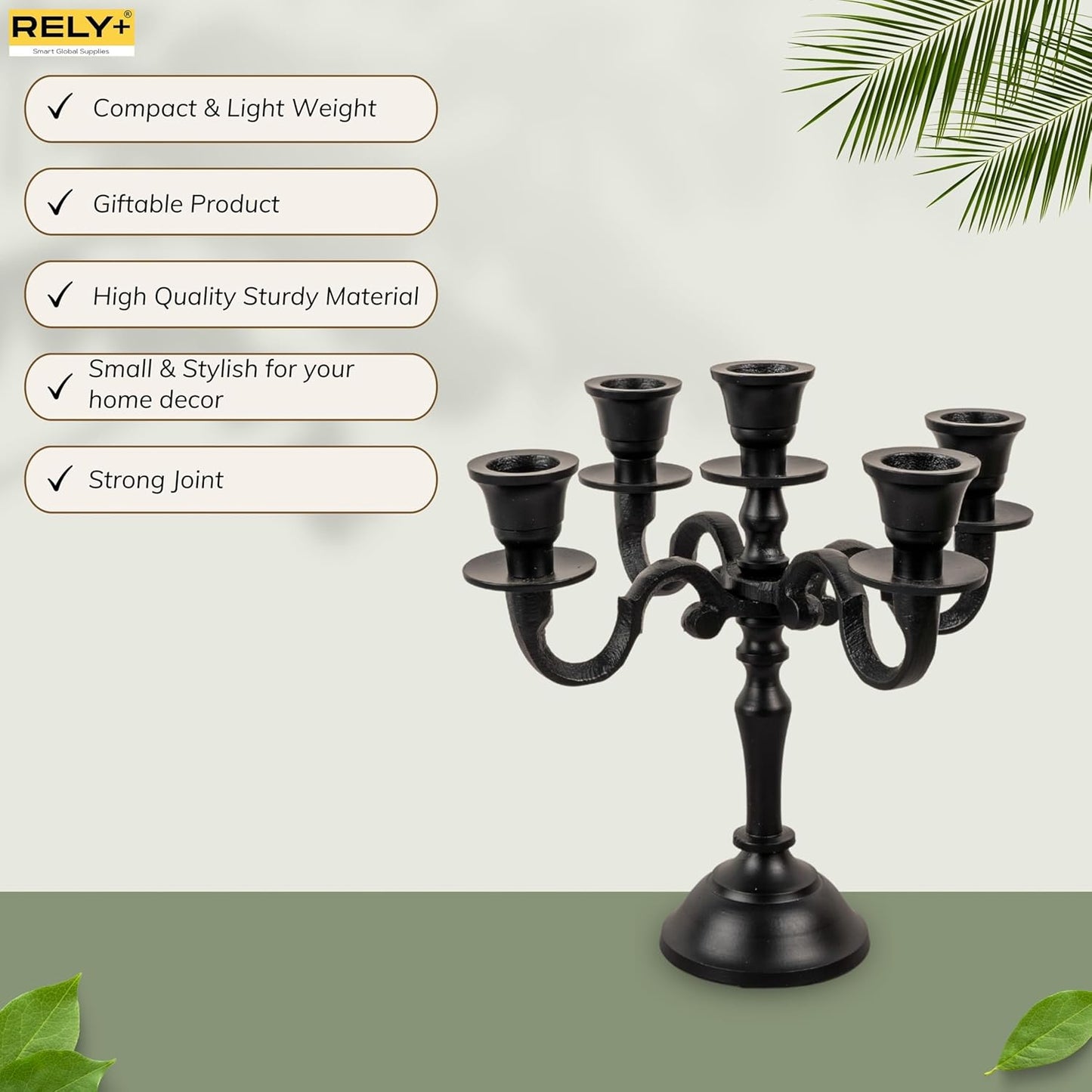 Easy Assembly Instructions for 5 Arm Baby Candelabra Black Matte – Candle Stand Setup Guide details