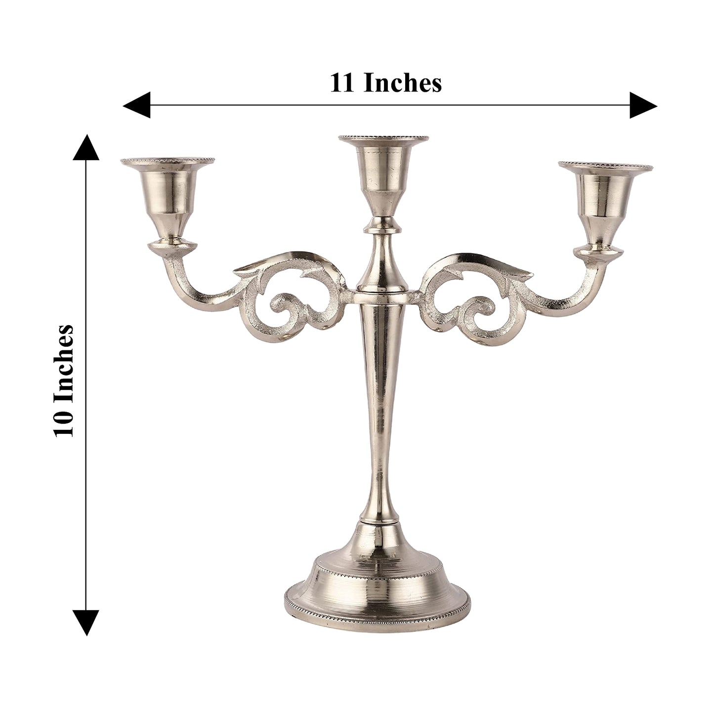 3 Arm Silver Metal Candelabra Candle Holders Festivals Home Decoration & Gifts