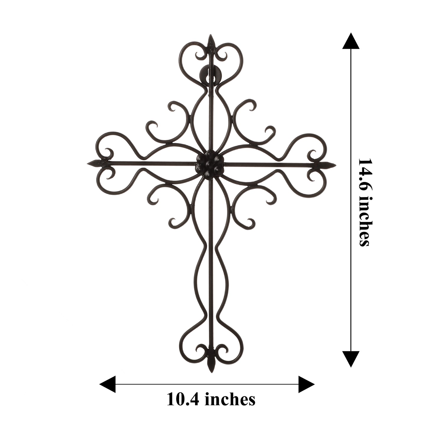 Fleur de lis Metal Wall Cross