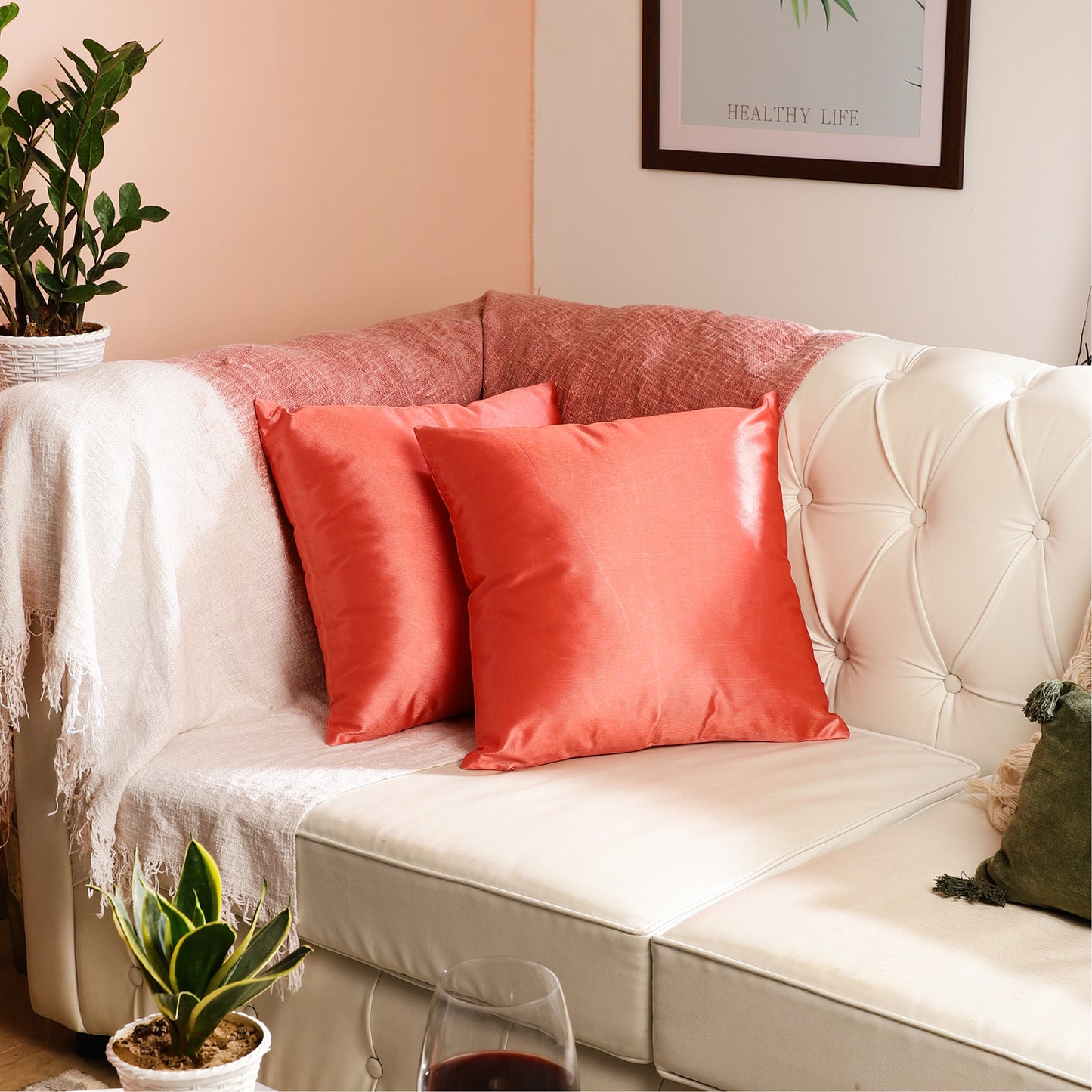 Polyester Throw Pillow Covers - Roseberry