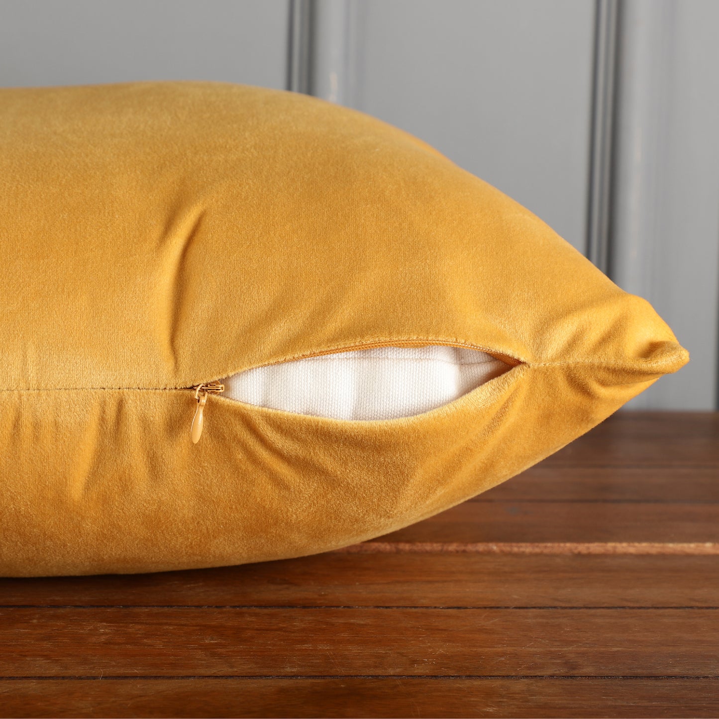 Velvet Throw Pillow Covers - Yellow