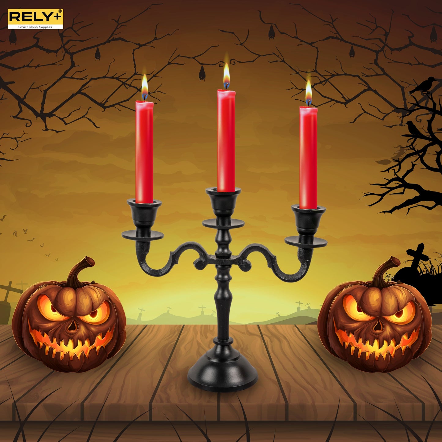 3 Arm Mini Black Matte Metal Candelabra Candle Holders for Home Decoration Centerpiece & Gifts