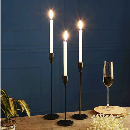 Best Quality Black Matte Set of 3 Candlestick Holders.