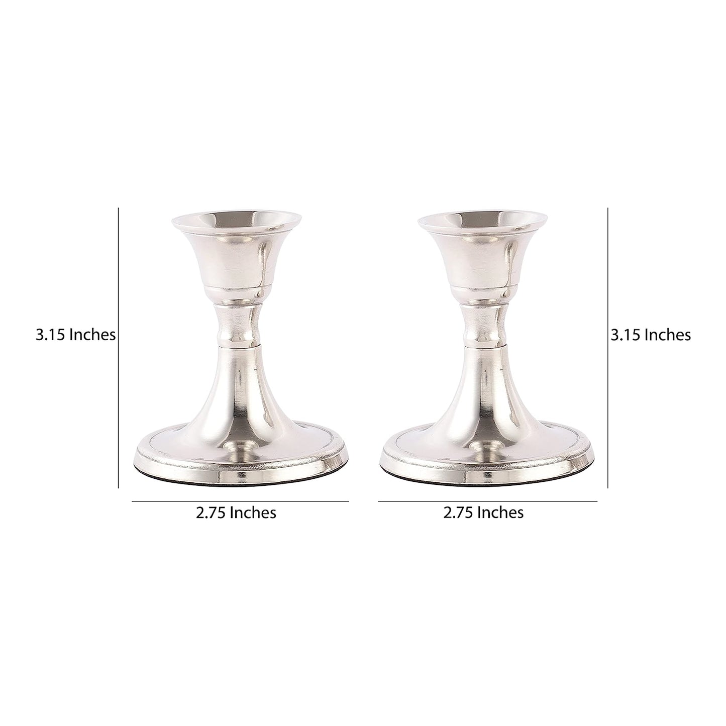 Mini Candle Holder Set of 2 - Silver