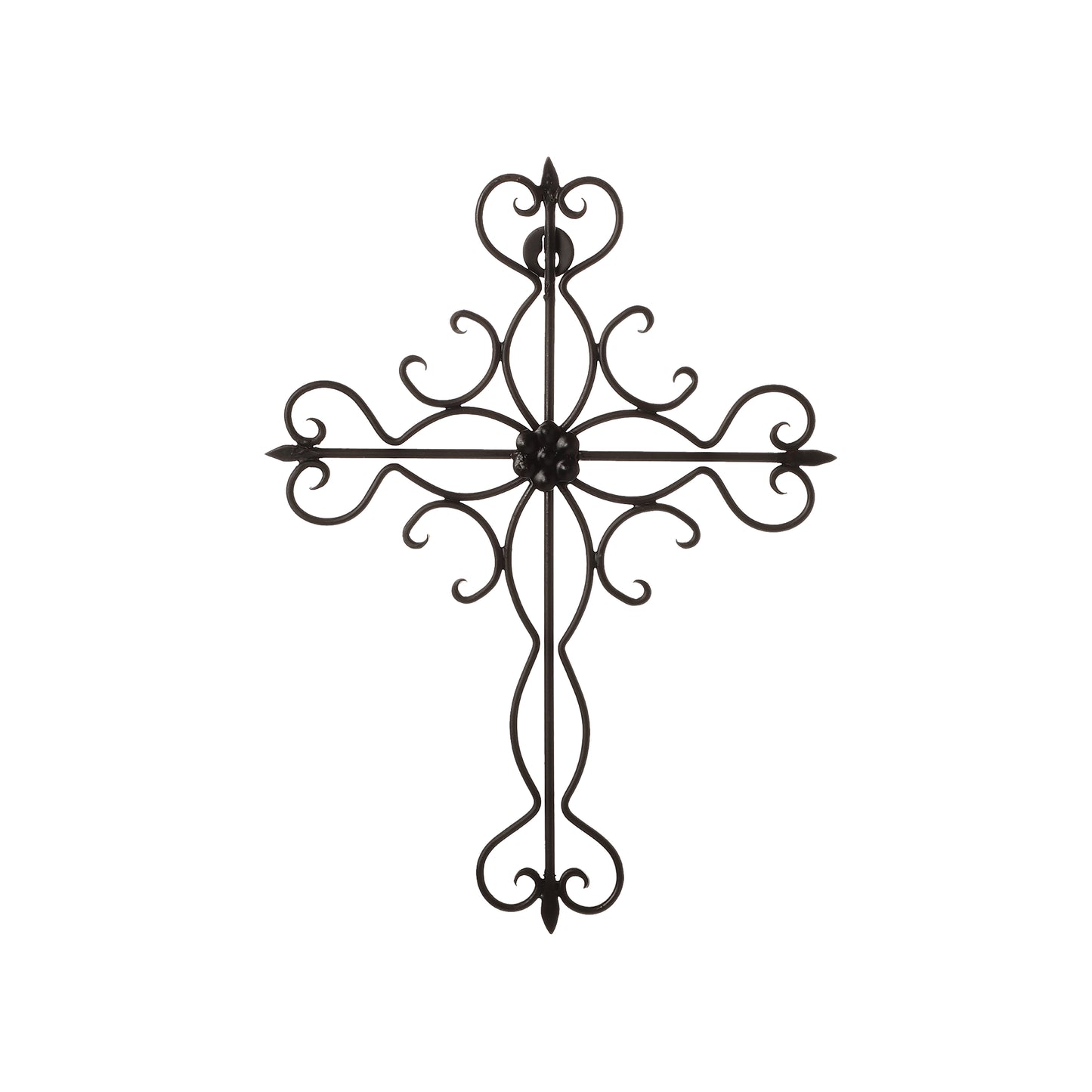 Fleur de lis Metal Wall Cross