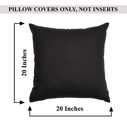 High Quality Black Cotton Body Pillow Cover for Home Decor Set of 2. | 20"X20"