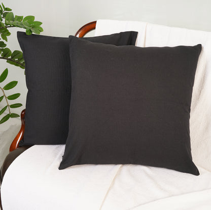 High Quality Black Cotton Body Pillow Cover for Home Decor Set of 2. | 20"X20"