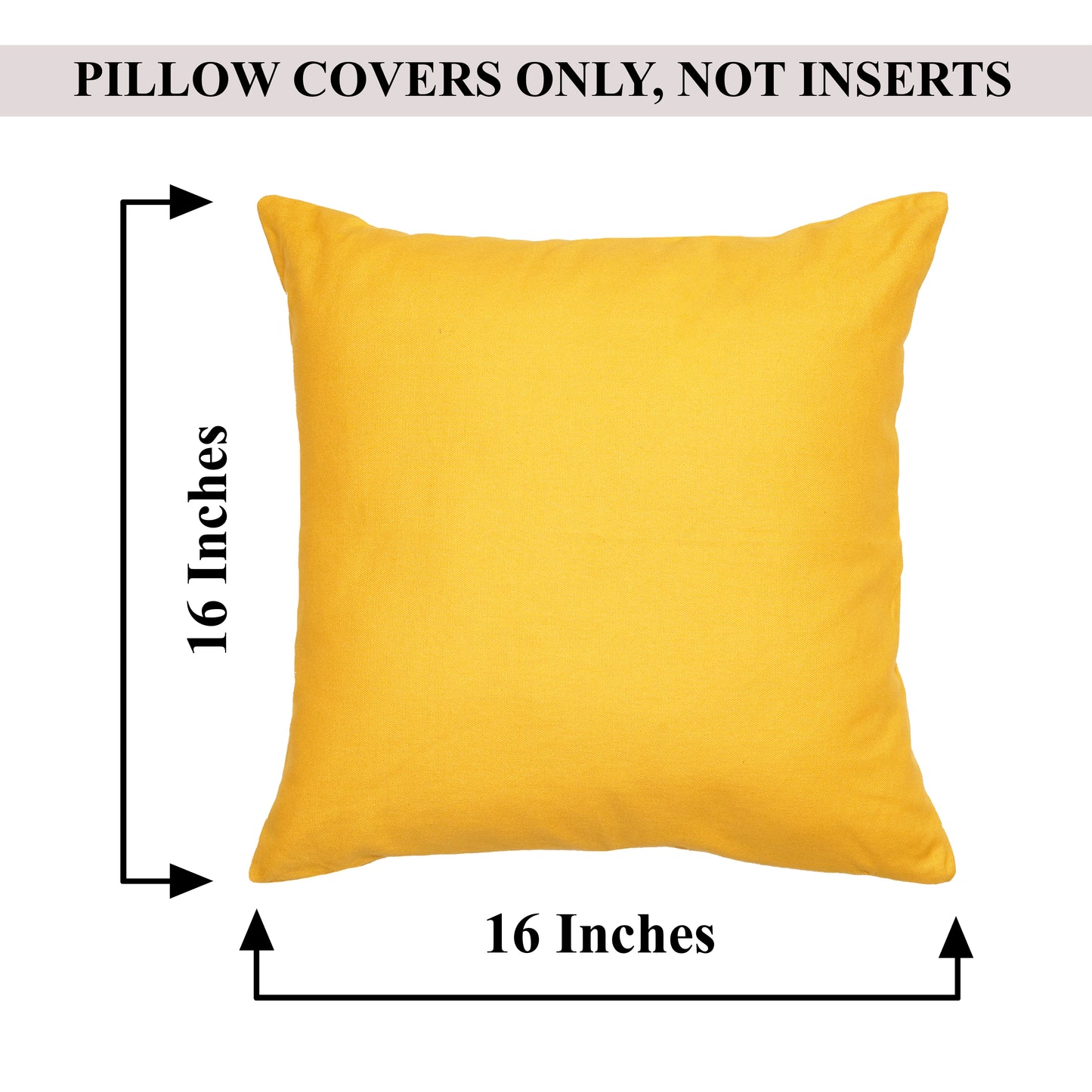 Best Quality Yellow Cotton Throw Pillow Covers - Decorative Zippered Pillow Covers for Couch and Sofa