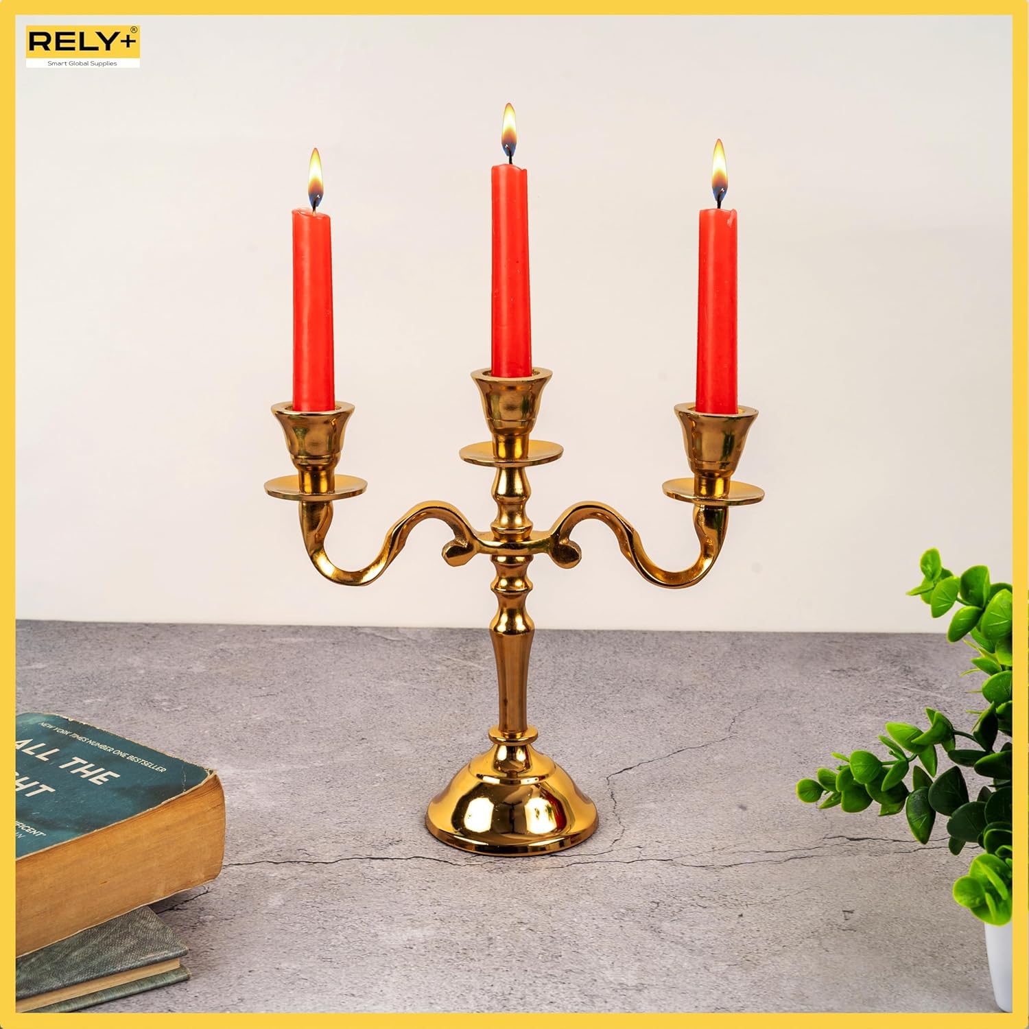 DiscoverTopQuality3ArmMiniGoldCandelabraCandleHolderUniquePieceforroomdecor3