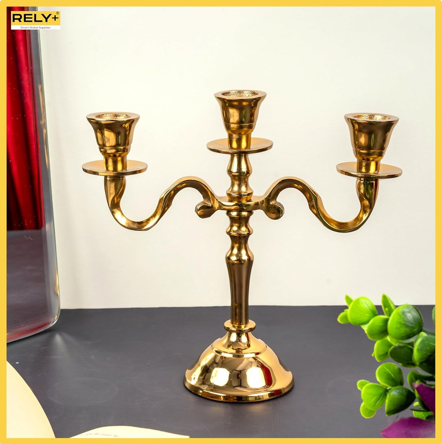 DiscoverTopQuality3ArmMiniGoldCandelabraCandleHolderUniquePieceforroomdecor4 