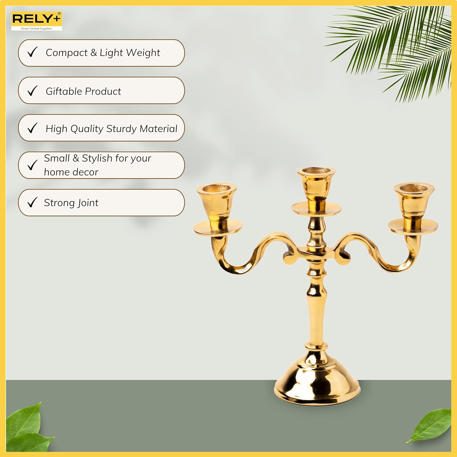 DiscoverTopQuality3ArmMiniGoldCandelabraCandleHolderUniquePieceforroomdecorspecifications specification