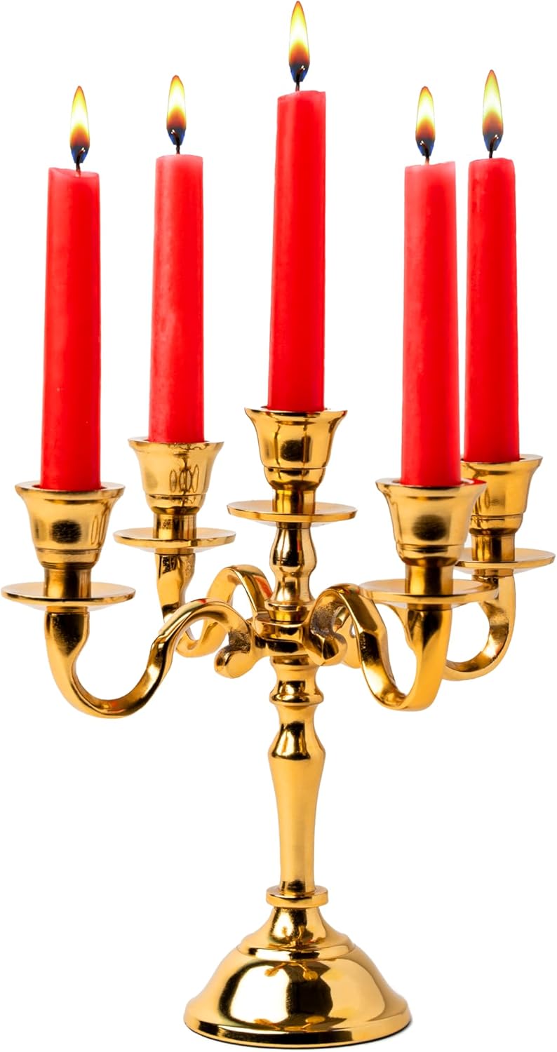 5 arm gold Handcrafted Gold Baby Candelabra for home decor description 