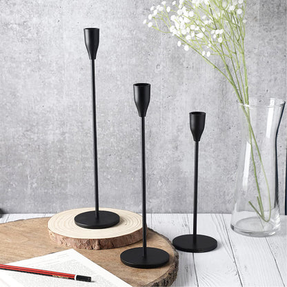 Best Quality Black Matte Set of 3 Candlestick Holders.