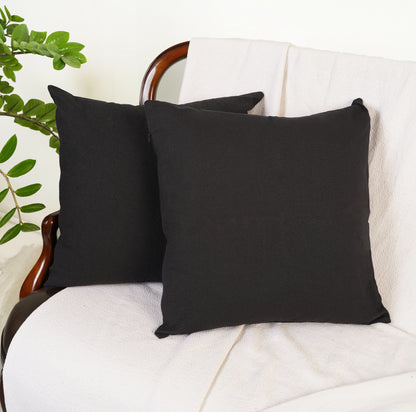 Detail of high-quality cotton fabric on Rely+ pillow covers for softness and durability. Decorative Pillow Covers on a Modern Sofa