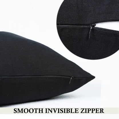 Best Quality Black Cotton Throw Pillow Cover - Decorative Zippered Pillow Covers for Couch and Sofa