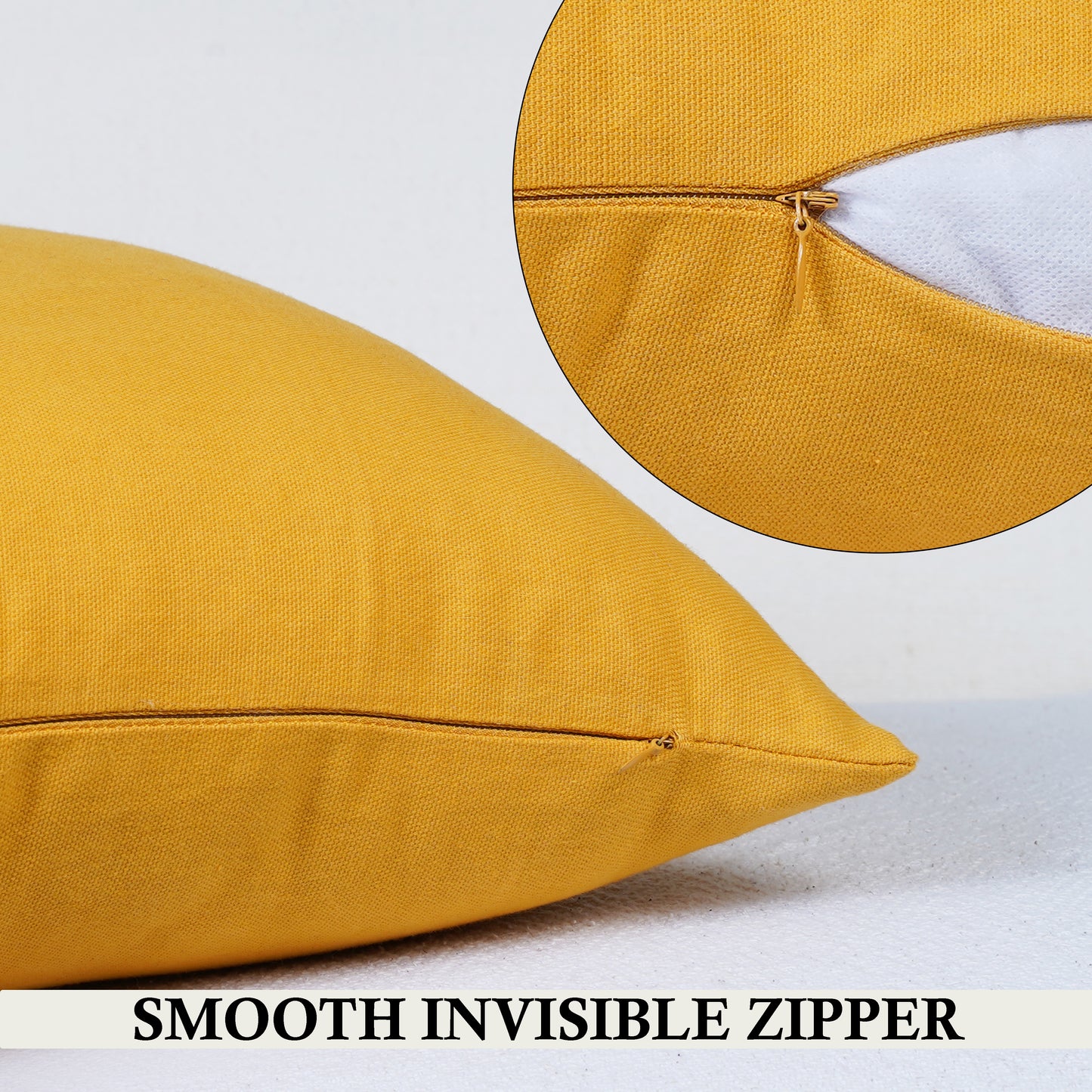 High Quality Yellow Cotton Body Pillow Cover for Home Decor Set of 2. | 20"X20"