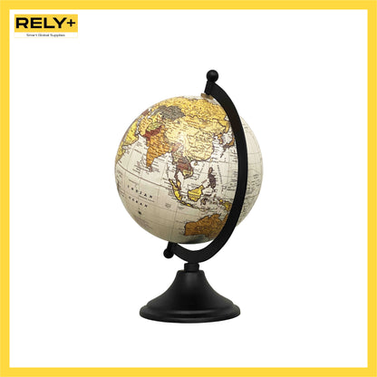 6" World Globe - Light Grey