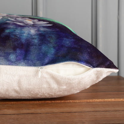 Velvet Printed Throw Pillow Covers - Water Lilies