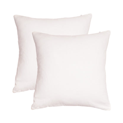 set of 2 Elegant white Ivory Cotton Pillow Covers with Hidden Zipper - 18x18 Inch Throw Pillow Covers