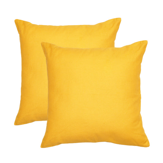 High Quality Yellow Cotton Body Pillow Cover for Home Decor Set of 2. | 20"X20"